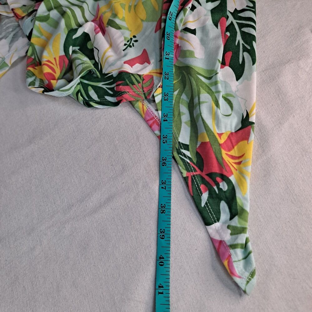 Harlow & Rose Tropical Floral Dress Juniors M Padded Bra High Low Hem - Picture 5 of 9